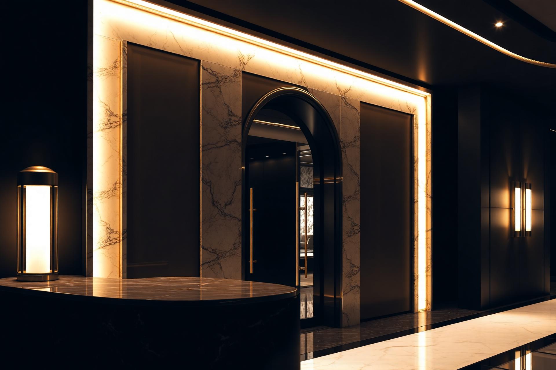 Luxury home entrance with stone door frame